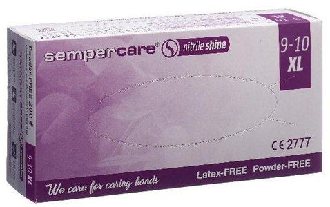 Sempercare, Sempercare Nitril Shine XL unsteril ungepudert (180 Stück), Sempercare Nitril Shine Handschuhe Grösse XL, weiss, puderfrei (180 Stk)