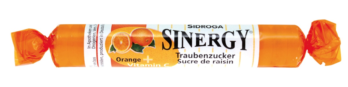 Sidroga AG, SINERGY Traubenzucker Orange Vitamin C 40 g, SINERGY Traubenzucker Orange + Vitamin C (15x40g)