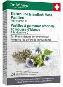 Dr. Dünner, Dünner Eibisch und Isländisch Moos Pastillen 24 Stück, Dr. Dünner eibisch und isländisch Moos Pastillen (24 Stk)