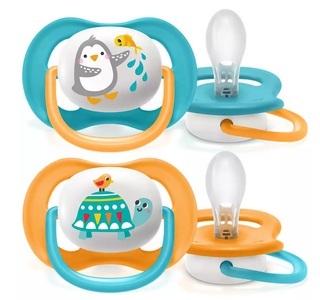 Avent, Avent - ultra air Schnuller - SCF080/07, Philips Avent Ultra Air Schnuller, 6-18M, Boy, Pinguin (2 Stk)