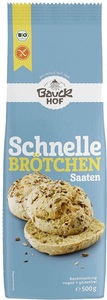 Bauckhof, Bauckhof Schnelle Brötchen Saaten glutenfrei (500 g), Bauckhof Bio Schnelle Brötchen Saaten glutenfrei (500g)