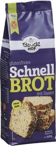 BAUCK, BAUCK Bio Schnellbrot Mischung mit, Schnellbrot mit Saaten Backmischung glutenfrei bio (500g)