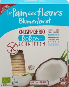 Le Pain des fleurs, Le Pain des fleurs Knusprige Schnitten Kokos (150 g), Le Pain des fleurs Blumenbrot Knusprige Bio Kokos-Schnitten (150g)