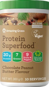 Amazing Grass, Protein Superfood Chocolate (360g), Protein Superfood Chocolate Peanutbutter (360)