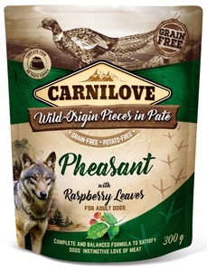 Carnilove, Carnilove Dog Adult Pouch Paté Fasan & Himbeerblätter, CARNILOVE Adult Pouch Paté Fasan mit Himbeerblättern (300g)
