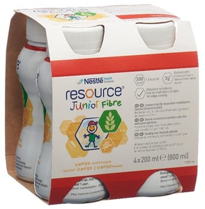 Resource, resource Junior Fibre Vanille (4x200 ml), Nestlé Resource Junior Fibre Vanille (4x200ml)