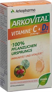 Arkovital, Arkovital Vitamin C + D3 Brausetablette (20 Stück), Arkovital Vitamin C + D3 Brausetablette