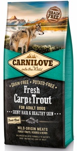Carnilove, Carnilove Trockenfutter Dog Adult, Carnilove Fresh Adult Karpfen, Forelle für Hunde - 12 kg