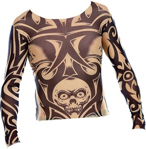 Infactory, infactory Tattoo-Shirt "Skull", schwarz-weiss, Tattoo-Shirt 