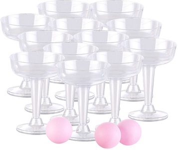 Infactory, infactory Trinkspiel-Set Prosecco Pong mit 12 Sektgläsern (je 125 ml) & 3 Bällen, Trinkspiel-Set Prosecco Pong mit 12 Sektgläsern (je 125 ml) & 3 Bällen