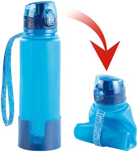 Semptec Urban Survival Technology, Semptec Urban Survival Technology Faltbare Silikon-Trinkflasche, 650 ml, lebensmittelecht, BPA-frei, Faltbare Silikon-Trinkflasche, 650 ml, lebensmittelecht, BPA-frei