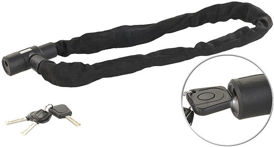AGT, AGT Fahrrad- & Motorrad-Kettenschloss, 6-mm-Kette, spezialgehärtet, 90 cm, Fahrrad- & Motorrad-Kettenschloss, 6-mm-Kette, spezialgehärtet, 80 cm