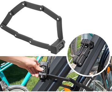Semptec Urban Survival Technology, Semptec Urban Survival Technology Faltschloss mit 4-stelligem Zahlencode, Halterung, 3,5-mm-Stahl, 82 cm, Faltschloss mit 4-stelligem Zahlencode, Halterung, 3,5-mm-Stahl, 82 cm