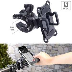Callstel, Callstel Fahrradhalterung mit Gummifixierung für Smartphones bis 13,9 cm (5,5"), Fahrradhalterung mit Gummifixierung für Smartphones bis 13,9 cm (5,5