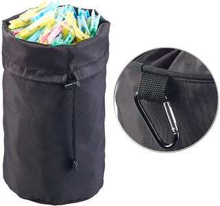 Pearl, Pearl Robuster Wäscheklammer-Beutel mit Karabiner-Haken für bis 100 Klammern, Robuster Wäscheklammer-Beutel mit Karabiner-Haken für bis 100 Klammern