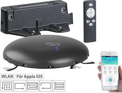 Sichler Haushaltsgeräte, Sichler Haushaltsgeräte Staubsauger-Roboter mit HEPA-Filter, WLAN, App & Fernbedienung, 18 W, WLAN-Staubsauger-Roboter, ultraflach & kompakt, 100 Min. Akku-Laufzeit