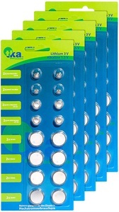 tka Köbele Akkutechnik, tka Köbele Akkutechnik 5er-Set Knopfzellen-Sortiment, je 8 x 2 Stück, 5er-Set Knopfzellen-Sortiment, je 8 x 2 Stück