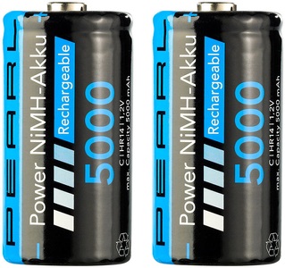 Pearl, Pearl 2er-Set NiMH-Akkus Typ C / Babyzelle, 5.000 mAh, 2er-Set NiMH-Akkus Typ C / Babyzelle, 5.000 mAh