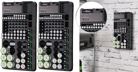 tka Köbele Akkutechnik, tka Köbele Akkutechnik 2er-Set 2in1-Batterie-Organizer mit Tester, für je 98 Batterien, 2er-Set 2in1-Batterie-Organizer mit Tester, für je 98 Batterien