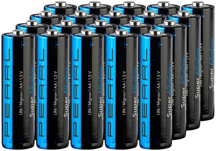 Pearl, Pearl Super-Alkaline-Batterien Mignon 1,5V Typ AA, 20 Stück, Super-Alkaline-Batterien Mignon 1,5V Typ AA, 20 Stück