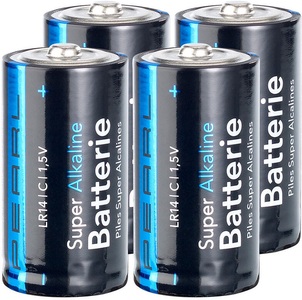 Pearl, Pearl Sparpack Alkaline-Batterien Baby 1,5V Typ C im 4er-Pack, Sparpack Alkaline-Batterien Baby 1,5V Typ C im 4er-Pack