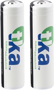 tka Köbele Akkutechnik, tka Köbele Akkutechnik 2er-Set Lithium-Ionen-Akkus Typ 18650, 3,7 Volt, 2.600 mAh, 2er-Set Lithium-Ionen-Akkus Typ 18650, 3,7 Volt, 2.600 mAh