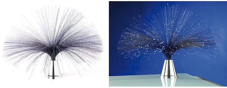 Pearl, Pearl Glasfaserlampe "Lounge 80" mit LED-Farbwechsler, Glasfaserlampe 