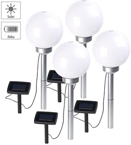Lunartec, Lunartec 4er-Set Solar-LED-Leuchtkugeln, rotierender Effekt, Erdspiess, Ø 20 cm, 4er-Set Solar-LED-Leuchtkugeln, rotierender Effekt, Erdspieß, Ø 20 cm