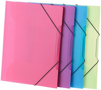General Office, General Office 4er-Set Eckspanner-Einschlagmappen mit Gummizug, Kunststoff, 4 Farben, 4er-Set Eckspanner-Einschlagmappen mit Gummizug, Kunststoff, 4 Farben