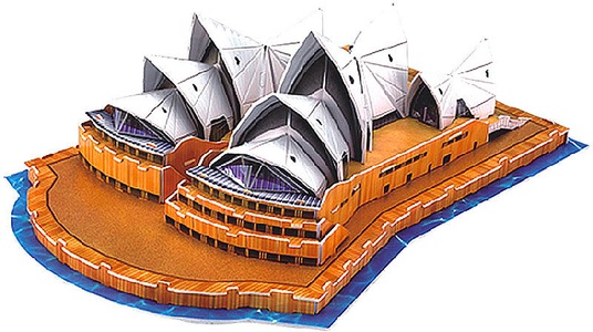 Playtastic, Playtastic Faszinierendes 3D-Puzzle "Opera House" in Sydney, 58 Puzzle-Teile, Faszinierendes 3D-Puzzle 