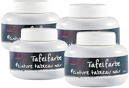 Infactory, infactory 4er-Set Streichbare Tafelfarbe für mit Kreide beschriftbare Wände, 4er-Set Streichbare Tafelfarbe für mit Kreide beschriftbare Wände