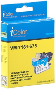 iColor, iColor Tinten-Patrone LC-3211C für Brother-Drucker, cyan (blau), Tinten-Patrone LC-3211C für Brother-Drucker, cyan (blau)