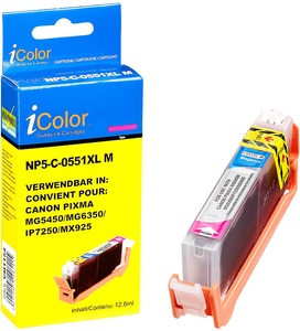 iColor, iColor Patrone für CANON (ersetzt CLI-551M XL), magenta mit CHIP, Patrone für CANON (ersetzt CLI-551M XL), magenta mit CHIP