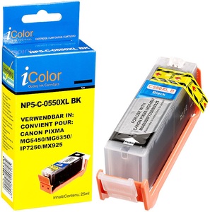 iColor, iColor Patrone für CANON (ersetzt PGI-550BK XL), black mit CHIP, Patrone für CANON (ersetzt PGI-550BK XL), black mit CHIP
