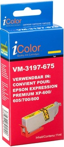 iColor, iColor Tintenpatrone für Epson (ersetzt T2634 / 26XL), yellow, Tintenpatrone für Epson (ersetzt T2634 / 26XL), yellow