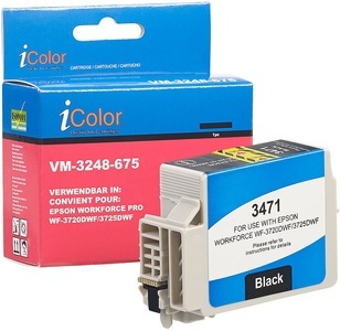 iColor, iColor Tintenpatrone für Epson-Drucker (ersetzt T3471 / 34XL), schwarz, 22 ml, Tintenpatrone für Epson-Drucker (ersetzt T3471 / 34XL), schwarz, 22 ml