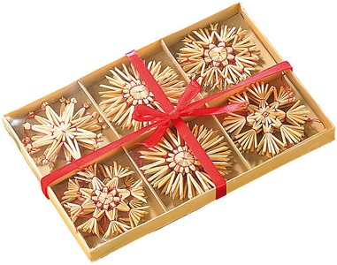 Infactory, infactory 24 festliche Strohsterne für den Weihnachtsbaum, 24 festliche Strohsterne für den Weihnachtsbaum