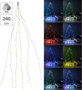 Lunartec, Lunartec Christbaum-Überwurf-Lichterkette, 240 bunte LEDs, 6 Girlanden, je 4 m, Christbaum-Überwurf-Lichterkette, 240 bunte LEDs, 6 Girlanden, je 4 m