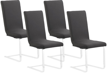 Infactory, infactory 4er-Set Stretch-Stuhlhusse mit Lehne, OEKO-TEX® Standard 100, schwarz, 4er-Set Stretch-Stuhlhusse mit Lehne, OEKO-TEX® Standard 100, schwarz