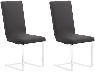 Infactory, infactory 2er-Set Stretch-Stuhlhusse mit Lehne, OEKO-TEX® Standard 100, schwarz, 2er-Set Stretch-Stuhlhusse mit Lehne, OEKO-TEX® Standard 100, schwarz