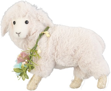 Infactory, infactory Deko-Osterlamm zum Hinstellen, handgefertigt, mit Kunstpelz, 13,5 cm, Deko-Osterlamm zum Hinstellen, handgefertigt, mit Kunstpelz, 13,5 cm