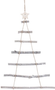 Britesta, Britesta Deko-Holzleiter in Weihnachtsbaum-Form zum Aufhängen, 48 x 78 cm, Deko-Holzleiter in Weihnachtsbaum-Form zum Aufhängen, 48 x 78 cm