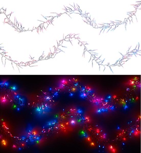 Lunartec, Lunartec LED-Büschel-Lichterkette mit 300 RGB-LEDs & Timer-Funktion, IP44, 3 m, LED-Büschel-Lichterkette mit 300 RGB-LEDs & Timer-Funktion, IP44, 3 m