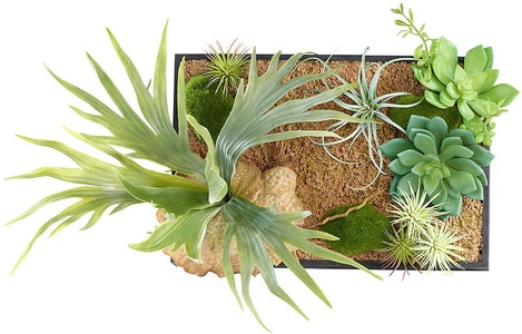 Carlo Milano, Carlo Milano Vertikaler Wandgarten Lisa mit Deko-Pflanzen, 20 x 30 cm, Vertikaler Wandgarten Lisa mit Deko-Pflanzen, 20 x 30 cm