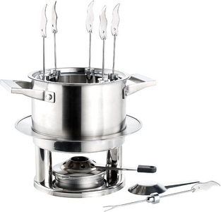 Rosenstein & Söhne, Rosenstein & Söhne Edelstahl-Fondue-Set für 6 Personen, Edelstahl-Fondue-Set für 6 Personen