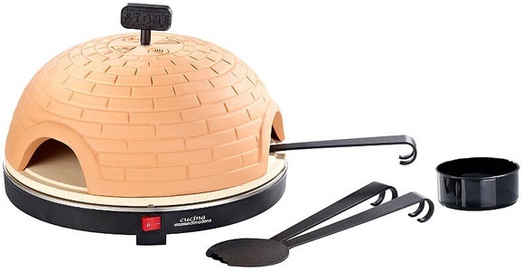 Cucina di Modena, Cucina di Modena Pizzaofen mit Terrakotta-Haube & Schamottenstein-Platte, Ø 40 cm, Premium Pizzaofen mit Terrakotta-Haube, Schamottenstein-Platte, Ø 40cm