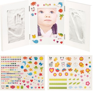 Your design, Your Design 3-teiliger Rahmen für Babyfoto und 2 Gipsabdrücke, 48,5 x 21 cm, 3-teiliger Rahmen für Babyfoto und 2 Gipsabdrücke, 48,5 x 21 cm