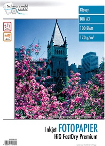 Schwarzwald Mühle, Schwarzwald Mühle 100 Bl. Hochglanz-Fotopapier HiQ FastDry Premium A3, 100 Bl. Hochglanz-Fotopapier HiQ FastDry Premium A3