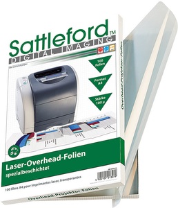 Sattleford, Sattleford 100 Overhead-Folien für Laserdrucker/Kopierer 100µ/glasklar, 100 Overhead-Folien für Laserdrucker & Kopierer 100µ/glasklar