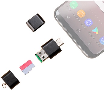 Pearl, Pearl Mini-Cardreader & USB-Stick, für microSD(HC/XC) bis 128 GB, USB A & C, Mini-Cardreader & USB-Stick, für microSD(HC/XC) bis 128 GB, USB A & C